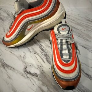 Nike Air Max 97 Orange and Silver Sneakers
